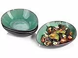 SÄNGER | Salatschalen Set Palm Beach aus Steingut, Salat Teller-Set für 4 Personen, Schüssel, Einzigartiges Design, erweiterbar 760 ml | PREMIUM COLLECTION