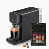 Tchibo Qbo ONE Premium Kapselmaschine inkl. 16 recyclebaren Qbo Kaffeekapseln für Espresso, Caffè Crema und Caffè Grande, hochwertiges, kompaktes, innovatives Design, Soft Black