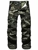 APTRO Herren Cargo Hose Camouflage Hose Arbeitshose Lange Outdoor Baumwolle Leichte Hose mit 8 Tachen LT01 Grün 34