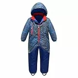 Skioverall Kinder, Unisex Schneeanzüge, Warme Fleece Schneeoverall , Wasserdicht Daunenjacke Mit Kapuze, Outdoor Winddicht Skianzug Kinder Jumpsuit ,Verdickt Atmungsaktiv Skihose Plüsch Winteranzug