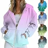 Generisch Damen Hoodie Sweatshirt Langarm Kapuzenpullover Winter Pullover Hochkragen Sweatjacke Kapuzen Pullis Hoodie Pink Hafen Vintage