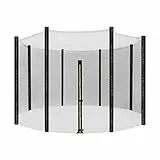 SONGMICS Ersatznetz für rundes Trampolin, Ø 305 cm, Sicherheitsnetz für 8 gerade Pfosten, rundes Netz, schwarz STN10FT