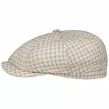 Stetson Hatteras Vanmore Flat Cap Made in EU Damen Herren Sommer beige-blau M (56-57 cm)