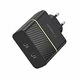 OtterBox EU Schnelllade Netzteil mit Zwei Anschlüssen, USB-C 30W PD + USB-C 20W PD - Schwarz