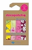 Décopatch DP046C - Packung Mix Patch mit 4 Blatt Décopatch-Papier 30x40 cm, Spaziergang durch Kyoto, gemischte Sortierung, geeignet ab 5 Jahren, 1 Pack