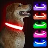 Kpuplol Leuchthalsband Hund, Hundehalsband Leuchtend, Wiederaufladbar Hundehalsband Leuchtend LED Halsband für Hunde Einstellbare Größe, 3 Beleuchtungsmodi für Kleine Mittlere Große Hunde