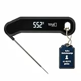 TFA Dostmann Digitales Fleischthermometer 0,6s schnell Messung, 14.1519, Grillthermometer, 0,3 °C Genau, Thermometer, Kochen, Bratenthermometer, für Küche Grill BBQ Backen, Küchenthermometer, schwarz