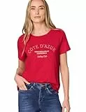 Street One T-Shirt mit Rundhals und Wording Salsa red 40
