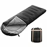 SOULOUT Schlafsack Winter Jahreszeiten, Wasserdicht, Leicht, 220 x 83 cm, für Camping und Outdoor (Dunkelgrau -10 bis 10 °C)