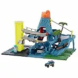 Matchbox HHW21 - Vulkan Spielset, enthält 1 Matchbox Fahrzeug, durch Fahrzeug aktivierte Funktionen, Lichter und Geräusche, Kinderspielzeug ab 3 Jahren