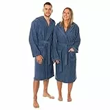 Lavea® Mexico – Bademantel Damen & Herren aus 100% Baumwolle – weicher Frottee Morgenmantel mit Kapuze, Unisex Design, Ideal für Sauna & Zuhause, saugstark & pflegeleicht