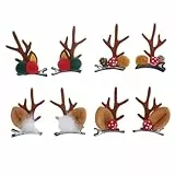 Lurrose Geweih Haarklammer 4 Paar niedliche Rentier Haarspangen Alligator Hirsch Horn und Ohren Haarnadeln für Weihnachten Party ()