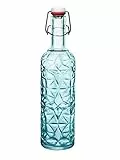 Bormioli Rocco 320269MQD121990 Orient in blau Glasflasche, Glas, 1 Liter, Bleue