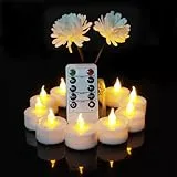 Jialine 12 Stück LED Teelichter mit Fernbedienung, LED kerzen, Teelichter, elektrische Kerze Lichter Batterie Dekoration