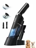 Aspiron Handstaubsauger Akku, 18000Pa & Schnellladestation, Starke Absaugung, HEPA-Filter, Akkusauger Klein für Autos, Zuhause, Schwarz