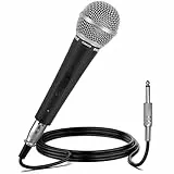 Pyle Dynamisches Mikrofon – Handmikrofon mit Kabel, Kardioid, XLR auf 6,35mm, 4,5m Länge, mit Schalter Klarer Klang und Rückkopplungsschutz - für Karaoke, Bühne und Studio - Robustes Vollmetallgehäuse