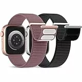 2 Stück Nylon Armband Kompatibel mit Apple Watch Armband 40mm 41mm 42mm 38mm 46mm 45mm 44mm 49mm Gewebtes Klettverschluss Sport Loop Armbänder für iWatch SE Ultra Series 10 9 8 7 6 5 4 3 2 1