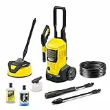 Kärcher Hochdruckreiniger K 4 FJ Home, Druck: max. 130 bar, Fördermenge: 420 l/h, Flächenleistung: 30 m²/h, Wasserfilter, Gewicht: 5,7 kg, HD-Pistole, Dreckfräser, VPS, Schaumdüse