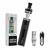 VAPTIO Tyro Nano Kit Vape Pen 900mAh Akku 30W All in One Elektronische Zigarette, Starter Kit mit 2.0ml Tank, kein E-Liquid kein Nikotin(Schwarz)