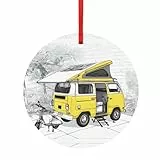 Happy Campers runder Aluminium-Anhänger, vielseitig, anpassbar, Ornament für Urlaub, Heimdekoration