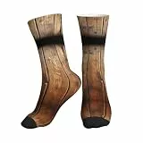 asbwuo Sportsocken mit Plankenmuster im Used-Look für Herren, Crew-Socken, weiche, gepolsterte Damensocken zum Laufen und für Fitnessstudio-Sportarten