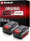 Original Einhell Akku-Twinpack PXC 18 V 4,0 Ah (2 Akkus im Set, 900 W, Power X-Change, Li-Ion, ABS, LED-Anzeige, ohne Ladegerät)