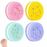 KYLOS 4 Stück Squeeze Toys, Squishy Spielzeug, Keks Stressabbau, Ultraweiches Dekompressionsspielzeug, Antistress Spielzeug In Gelb, Blau, Rosa, Lila, 3.8Cm Länge 1Cm Höhe