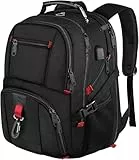MATEIN Groß Laptop Rucksack Herren 50L, 17,3 Zoll Arbeit Wasserdicht Backpack Laptoptasche Reisen Rucksack, Schulrucksack Teenager Jungen Anti Diebstahl Business Schwarz