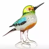Tooarts Vogelfigur aus Geblasenem Glas,Glasvogel Deko,Bunte Realistische Vogelskulptur,Handgefertigte Glasvogel-Figuren, Kreative Heimdekorationen