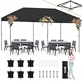 Sekey One-Touch Pop Up Pavillon 3x6, Partyzelt Faltpavillon 3x6m Wasserdicht Stabil, Vereinfachte Installation in 1 Minute, Robust Windfest Regenfest für Camping Festival Party, Schwarz