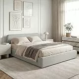 IDIMEX Polsterbett MARINI Doppelbett 140x200 cm in hellgrau - Bett gepolstert mit Lattenrost, modernes Design & stabiles Holzgestell mit Kunststofffüßen