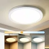 da LIGHT Led Deckenlampe Flach 18W 2000Lumen, Deckenleuchte Badezimmer 22CM IP54 Wasserdicht, Led Panel Rund 3000/4000/6000K 3CCT Einstellbar, Badlampe Decke für Küche Flur Wohnzimmer Schlafzimmer