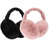 VORCOOL Ohrenschützer aus Kunstpelz, warm, für den Winter, für den Außenbereich, weich, flauschig, Plüsch, Ski-Ohrenschützer für Damen und Mädchen, 2 Stück