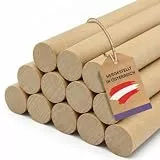 vasalat Holzstäbe zum Basteln Set - Holztab 100cm x 8mm ideal für DIY-Projekte, glattholzstab Buche unlackiert, glatt - 12 Stück
