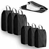6 Stück Schuhbeutel Reise,Wasserfeste Staubdicht Schuhtasche Reise,Schuh-Aufbewahrungstasche mit Reißverschluss,Schwarz Schuhsack Reise für Schuhe für Schuhe, Turnschuhe, Absätze, Crocs(3L＋3S)