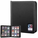 ProCase Sammelkarten Album mit Fenster für 324 Toploader, 9 Taschen Binder für 3'' x 4'' - Schwarz