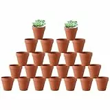 EBKCQ Terrakotta Töpfe, 24 Stück Tontöpfe Klein, Mini Blumentopf Terrakotta mit Abflussloch, Tontöpfe zum Basteln, Tonpflanztöpfe für Drinnen und Draußen Kaktus Sukkulenten Dekorieren, 5.5 * 5CM