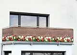 Maximex Balkon-Sichtschutz, praktischer Sichtschutz mit Tulpen-Motiv und hoher UV- und Witterungsbeständigkeit, schnelltrocknend und reißfest, 5 m