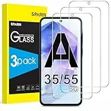 SPARIN 3 Stück Panzer Schutz Glas für Samsung Galaxy A35/A55 5G, HD Displayschutz, 9H Härte Schutzfolie, Frei von Kratzern, Ultrabeständig Folie