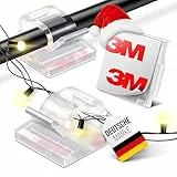 MYMIND® Kabelhalter selbstklebend [3M KLEBER] 50 Stück Indoor & Outdoor - Kabelclips für Kabelmanagement - Kabelklemmen & Kabelorganisator am Schreibtisch - Kabelbefestigung Lichterkette(transparent)