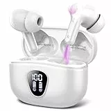 Bluetooth Kopfhörer, Kopfhörer Kabellos Bluetooth 5.4 In Ear, 4 ENC Noise Cancelling Mic Ohrhörer, HiFi Stereo Tiefbass, 40H Spielzeit, LED-Anzeige, IP7 wasserdichte Earbuds, Touch Control, Weiß