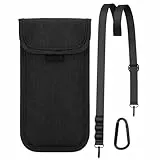 DOB SECHS Handyhülle Tasche Universal Pouch Handysocke, Nylon Handytasche für Smartphones 6,7-6,9 Zoll, Handy Tasche 18 x 9,5 cm Innenmaße, Schwarz