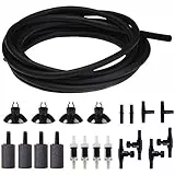 QIODAZOO Aquarium Luftpumpe Zubehör, 21 STK Luftpumpenzubehör für Aquarien 5 m Luftschlauch, 4 Luftsteinen, 4 Rückschlagventilen, 4 Anschlüsse, 4 Regelventile, 4 Saugnäpfe