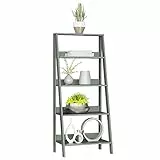 Madesa Bücherregal für Bücher und Dekorationen für Wohnzimmer, Büro, Arbeitszimmer und Schlafzimmer, 135 x 38 x 61 cm, aus Holz - Grau
