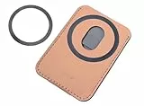 TROIKA Kartenetui MagSafe HILDECARD Mocha für 1-2 Karten zur magnetischen Befestigung am Smartphone mit Aufstellfunktionen für Handys mit zusätzlichem MagSafe Metallring, Kunstleder braun