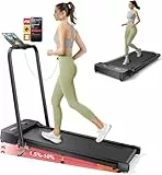 6 in 1 laufband für zuhause klappbar,Walking Pad mit Steigung 10% in 3 Stufen und Griff, Treadmill für Zuhause/Büro mit LED-Anzeige, Bis 135kg Belastbar,Fernbedienung und App,Keine Installation