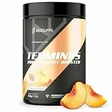 NEOSUPPS Pre Workout Booster Terminus XXL Peach Ice Tea 540g, Fitness & Gym, Pre Workout Booster vegan, Pump & Fokus, geprüfte Qualität, 8.000 mg L-Citrullin, 20 Portionen