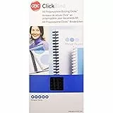 GBC 388064E ClickBind Binderücken, 12 mm, 95 Blatt Kapazität, A4, Ring 34, Schwarz