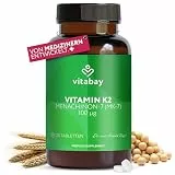 Vitabay Vitamin K2 MK-7 100 µg – 120 vegane Tabletten – Für Knochen & Blutgerinnung – MK7 All-Trans – Arztrezeptur Dr. med. Pfeffer – Laborgeprüft in Deutschland – Vorrat für 4 Monate