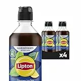 Sodastream drink mix Lipton Zitronen Ice Tea – Sirup für gesprudeltes & stilles Wasser, 4er Pack (4 x 440 ml), ergibt bis zu 9L Fertiggetränk